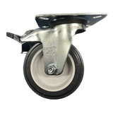 Roda Rodízio Giratório Placa Freio 6 Pol 85kgs 4 Peças