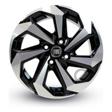 Roda Tarantula Aro 14 4x98 Fiat Mobi (jogo) + Bicos Cor Emblema Fiat Preto 4x98