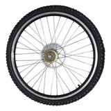 Roda Traseira Completa Bike Motorizada Aro 26 Coroa 44+pneu