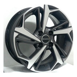 Rodas Chevrolet Onix Turbo Aro 14 4x100 (jogo) + Bicos S279 Cor Grafite Com Diamantado