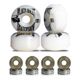 Rodas Para Skate Black Sheep 51mm Branca E Rolamentos Abec 5