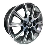 Rodas Renault Clio Sandero Logan Aro 14 4x100 (jogo) + Bicos Cor Grafite Cromo Diamantado