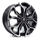 Rodas Renault Duster Oroch Aro 16 5x114 / Jogo + Bicos Cor Preto Diamantado