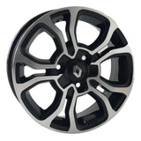 Rodas Renault Kwid Rs Aro14 (jogo) + Bicos + Anéis Cor Preto Com Diamantado