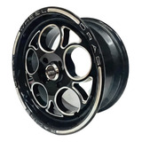 Rodas Weld Magnum Aro 15x7 15x4 (jogo) Gol Chevette Opala Cor Preto Com Diamantado