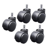 Rodinha Giratorio Nylon Anti Risco Pino 11mm Kit 5 Rodas