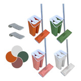 Rodo Flat Mop E Balde Lava E Seca Profissional Com 2 Refil