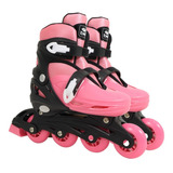 Roller Patins Inline Rosa Feminino Bel Ajustável 37 Ao 40