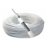 Rolo De Cabo Coaxial Rg6 90% Malha Condutti Branco 100metros