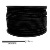 Rolo Elástico Roliço Colombe Preto 2,8mm 15r C/100 Metros