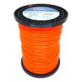 Rolo Fio Nylon 248m Redondo 3,0mm Laranja Premium Roçadeira