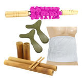 Rolo Massagem Turbinada + Kit Bambu +cinta Térmica+pantala