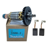 Rotor + Carvão Martelete Hr2610 Hr2630 Makita 127v 515356-3
