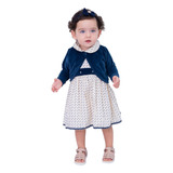 Roupa Bebe C/ Bolero E Tiara 100% Algodão