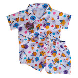 Roupa Bolofofos Menino Conjunto Temático Bolofofo Branco
