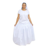 Roupa Branca Umbanda/candomble Ração Feminino 2 Peças