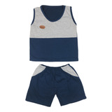 Roupa Camiseta Regata E Short Bebê Recém-nascido Menino