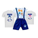 Roupa Conjunto Baby Shark + Camiseta Pai E Mãe