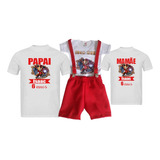 Roupa Conjunto Fantasia Homem De Ferro + Camiseta Pai E Mãe