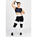 Roupa De Academia Conjunto Fitness Preto Com Tela Calça Top