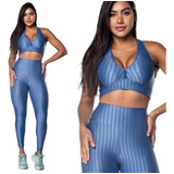 Roupa De Academia Top Nadador + Legging Conjunto Fitness 3d
