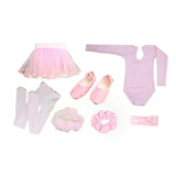 Roupa De Ballet Collant Manga Longa Kit Infantil Saia Tule