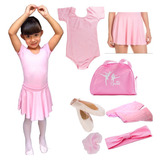 Roupa De Ballet Infantil Balé Com Bolsa Linda Conjunto