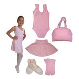 Roupa De Ballet Infantil C/ Saia De Cós E Bolsa De Balé, K5