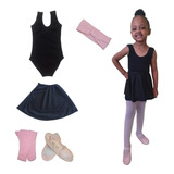 Roupa De Ballet Infantil Juvenil C/ Faixa Tiara Amo Balé, K5