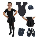 Roupa De Ballet Preto Lindo Balé Balet Conjunto Kit Bale