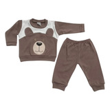 Roupa De Bebe Conjunto Blusa + Calça Moletom Inverno Bordado