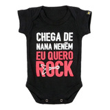 Roupa De Bebê Eu Quero Rock Preto