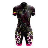 Roupa De Ciclismo Feminina Bermuda E Camisa Pro Tour Neon