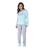 Roupa De Dormir Conjunto Frio Canelado Listrado Lançamento