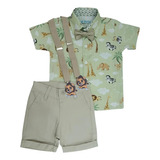 Roupa De Festa Safari Conjunto Infantil Menino Camisa Social