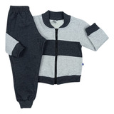 Roupa De Frio Blusa E Calça De Moletom Forrado Bebê Menino