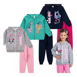 Roupa De Frio Infantil Menina 3 Conjuntos Jaqueta Com Capuz