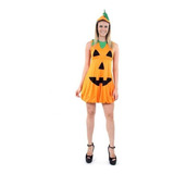 Roupa De Halloween Vestido De Abobora Adulto Feminino Pp A G