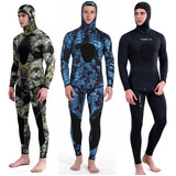 Roupa De Mergulho Pesca Caça Sub Com Capuz De Neoprene 3mm