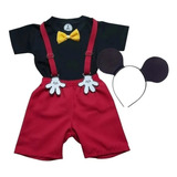 Roupa Do Mickey Social Infantil Menino - Kit Conjunto 3 Pcs
