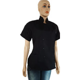 Roupa Dolmã Chef Cozinha Feminina Manga Curta Tecido Oxford