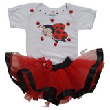 Roupa E Fantasia Menina Joaninha Lady Vermelha Bug Jardim