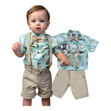 Roupa Festa Infantil Safari Arca De Noé Bege Rei Leão 1ano