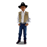 Roupa Festa Junina Infantil Colete Cowboy Cowgirl 2/10 Anos