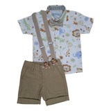 Roupa Festa Safari Camisa Temática Bebê
