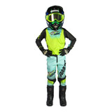 Roupa Infantil - Motocross Trilha - Calça+camisa Silver Neon
