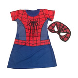 Roupa Infantil Fantasia Mulher Aranha + Mascara Para Criança