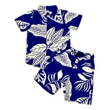 Roupa Infantil Masculino Conjunto Estiloso Floral Moda Festa