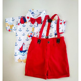 Roupa Infantil Urso Marinheiro Menino Tematico Aniversario