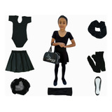 Roupa Kit Uniforme Ballet Jazz Infantil Completa + Bolsa